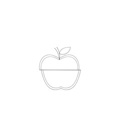  Apple vector icon. apple symbols for your web design continuous line drawing