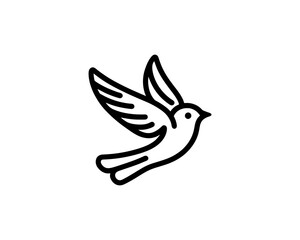 Flying bird logo design icon symbol vector illustration.