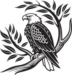 Obraz premium Bald Eagle bird silhouette vector illustration