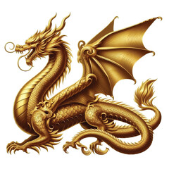 Fototapeta premium golden dragon statue