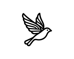 Flying bird logo design icon symbol vector illustration.