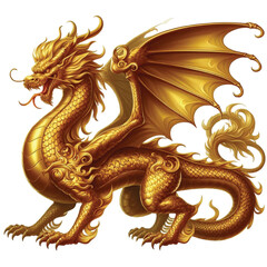 Fototapeta premium golden dragon statue
