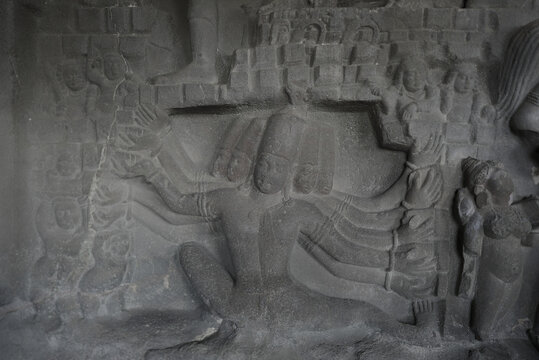  Ellora Caves in Maharashtra India, which is a UNESCO World Heritage Site, are the world's largest monolithic excavation of 34 Hindu, Buddhist and Jain temples carved into a basalt cliff. 