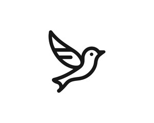 Flying bird logo design icon symbol vector illustration.