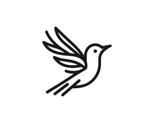 Fototapeta premium Flying bird logo design icon symbol vector illustration.
