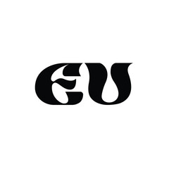 EU monogram logo design letter text name symbol monochrome logotype alphabet character simple logo