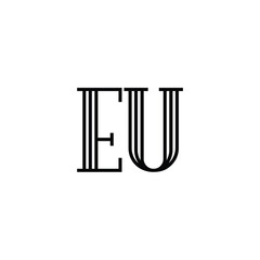 EU monogram logo design letter text name symbol monochrome logotype alphabet character simple logo