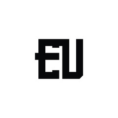 EU monogram logo design letter text name symbol monochrome logotype alphabet character simple logo