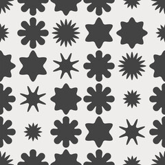 Monochrome geometric shapes seamless pattern, abstract minimalism. Good for textile print, web, creative projects or wrapping paper