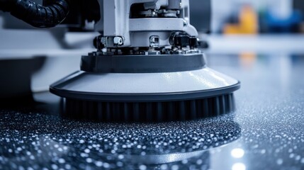 Industrial floor cleaning robot polishing