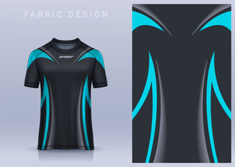 Fabric textile design for Sport t-shirt, Soccer jersey mockup for football club. uniform front view.	