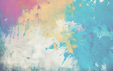  Grunge colorful background. Abstract color  paint brush strokes on canvas texture. Painting background. Modern contemporary wall art illustration. Colorful  artwork for background.