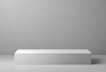 Minimalist White Pedestal on a Gray Background for Product Display