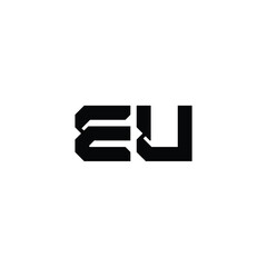 EU monogram logo design letter text name symbol monochrome logotype alphabet character simple logo