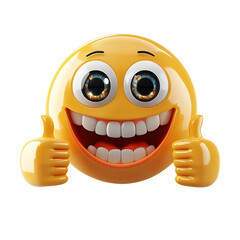 3D Smiling Emoji Character Giving Thumbs Up isolated on transparent background,Happy Cartoon Face,emoticon face icon in sunglasses giving a thumbs up cartoon,Happy Yellow Emoji Giving Thumbs Up,path