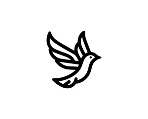 Flying bird logo design icon symbol vector illustration.