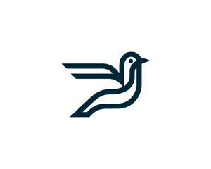 Flying bird logo design icon symbol vector illustration.