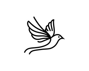 Flying bird logo design icon symbol vector illustration.