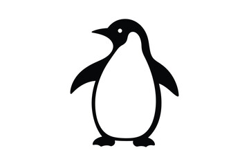 Naklejka premium Cute Minimalist Penguin Silhouette Vector Illustration