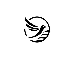 Flying bird logo design icon symbol vector illustration.