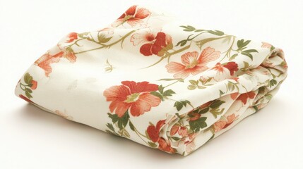 A beautifully folded floral fabric with vibrant colors for home decor and crafting.