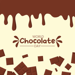 World Chocolate Day, melted chocolate, for posters or packaging