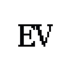 Fototapeta premium EV monogram logo design letter text name symbol monochrome logotype alphabet character simple logo