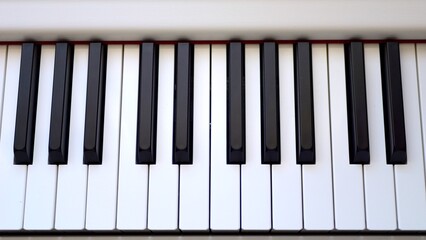 Piano keys close-up. Octave