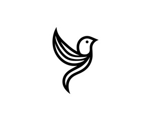 Flying bird logo design icon symbol vector illustration.