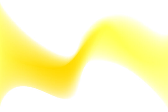 Abstract neon yellow wave form, blurred iridescent gradient texture, isolate design element. Fluid orange watercolor brushstroke blurry swirl shape. Aesthetic flowing lights decoration.