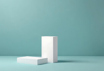 Blank White Card on a Light Blue Background for Mockup Design