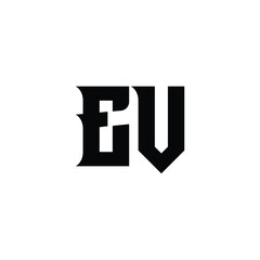 EV monogram logo design letter text name symbol monochrome logotype alphabet character simple logo