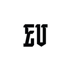 Obraz premium EV monogram logo design letter text name symbol monochrome logotype alphabet character simple logo