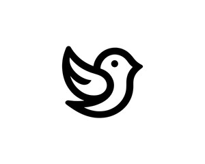 Flying bird logo design icon symbol vector illustration.