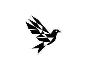 Flying bird logo design icon symbol vector illustration.