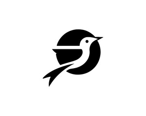 Flying bird logo design icon symbol vector illustration.