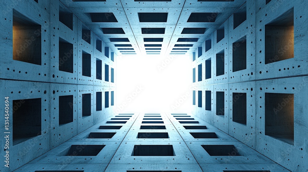 Aufkleber looking up a concrete building structure