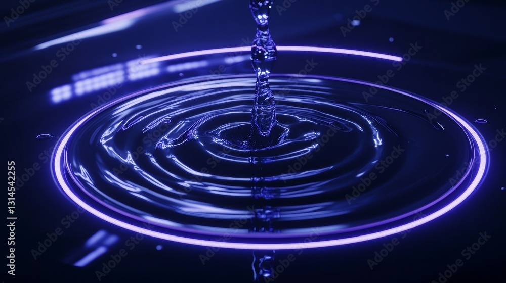 Poster rippling water droplets create mesmerizing patterns underwater scene high-definition visuals dark en