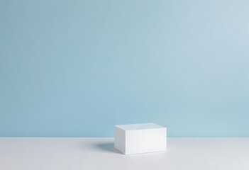 Blank White Canvas on a Light Blue Background for Mockup Design