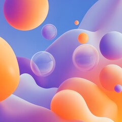 Colorful abstract background with iridescent soap bubbles and swirls