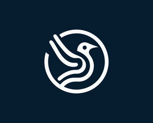 Fototapeta premium Flying bird logo design icon symbol vector illustration.
