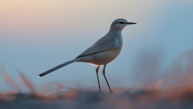 Gaviota parada en la orilla del mar sobre arena mojada
