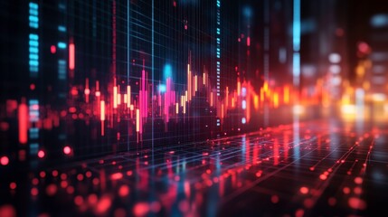 Obraz premium A vibrant digital visualization of sound waves, featuring bright colors and abstract lines, creating a dynamic and energetic atmosphere.
