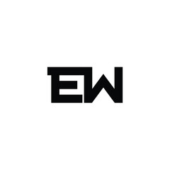 EW monogram logo design letter text name symbol monochrome logotype alphabet character simple logo