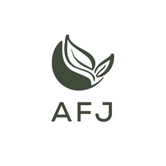 AFJ letter nature logo design on white background. AFJ creative initials letter leaf logo concept. AFJ letter design.