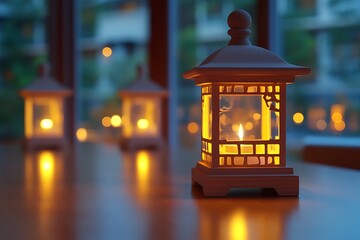 Charming Wooden Lantern with Candlelight