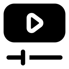 Video Player Glyph Icon. Vector Illustration. Symbol of Media Streaming and Movie Watching