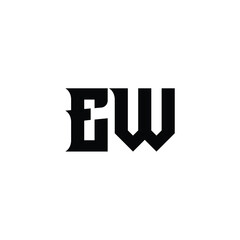 EW monogram logo design letter text name symbol monochrome logotype alphabet character simple logo