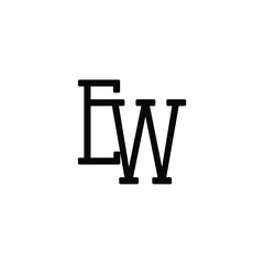 EW monogram logo design letter text name symbol monochrome logotype alphabet character simple logo