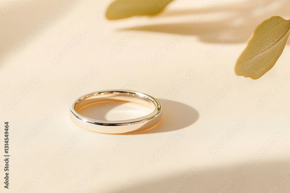 Poster elegant geometric modern style wedding ring with sharp angles and clean lines displayed softly
